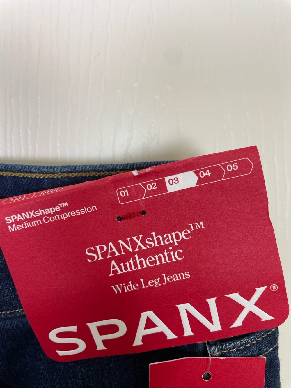 SPANX SPANXshape Authentic Stretch Wide Leg Jeans Percy Wash NWT Medium Tall - Picture 9 of 12